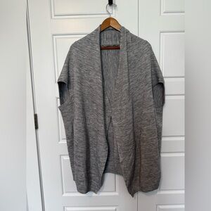 Athleta Heathered Gray Knit Sweater Shrug